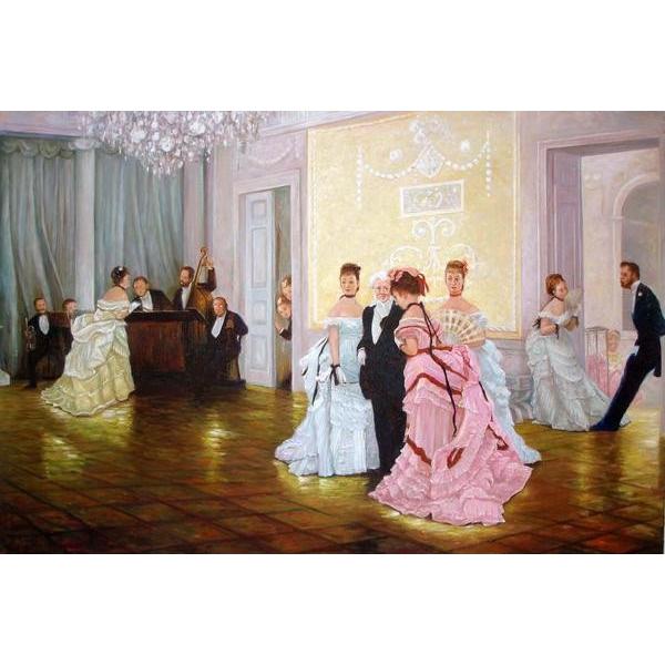 特価油絵 ジェームス・ティソの名作_舞踏会 MA264 : 絵画制作専門