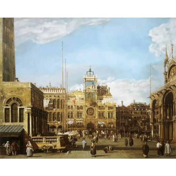 【真作】絵画　油彩10号　サン・マルコ広場　ヴェネツィア風景画　U144 真作】絵画 油彩10号 サン・マルコ広場 ヴェネツィア風景画 U144 真作