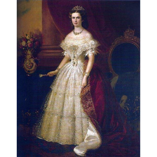油絵 ヴィンターハルターの名作_ウジェニー皇后の肖像 MA2994