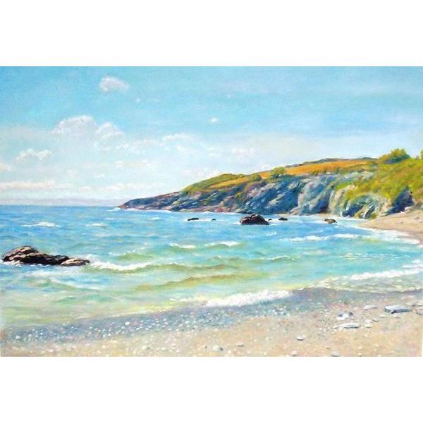 油絵 Arthur Hughesの名作_イギリス・コーンウォールの海岸 MA516