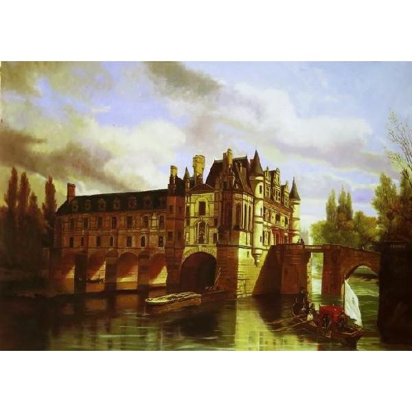 油絵 Ouvrie Pierre Justin Le_ シュノンソー城 MA878