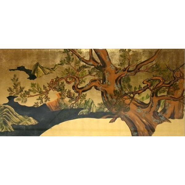 漆絵 狩野永徳の名作_檜図・部分 NH124 : 絵画制作専門ユーラシア