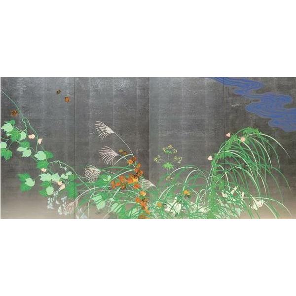 絵画　花　草 田島征三 シルクスクリーン「地を這う草にも花が咲く」/ Tashima