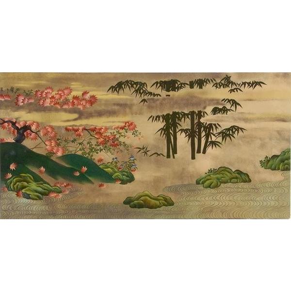 漆絵 土佐光信の名作_四季花木図・左隻 NH160L