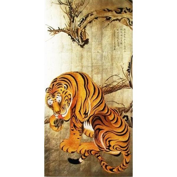 漆絵 伊藤若冲の名作 虎図 Nh331 絵画制作専門ユーラシアアート Nh331 80x40 ユーラシアアート 通販 Yahoo ショッピング