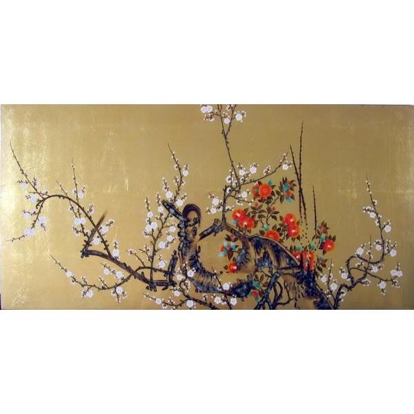 西塚朝光 蒔絵 「 紅梅 」 昭和 モダニズム 絵画 日本画 漆芸 漆画 です。 西塚朝光 蒔絵 「 紅梅 」 昭和 モダニズム 絵画 日本画 漆芸 漆
