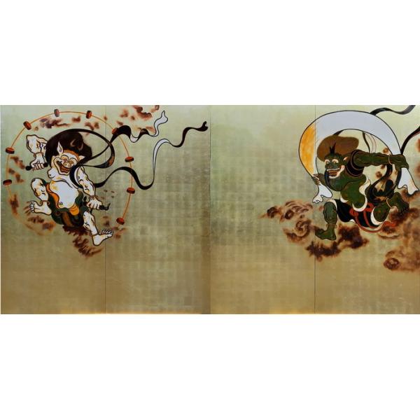 漆絵 俵屋宗達の名作 国宝 風神雷神図 Nh44 100x0 ユーラシアアート 通販 Yahoo ショッピング