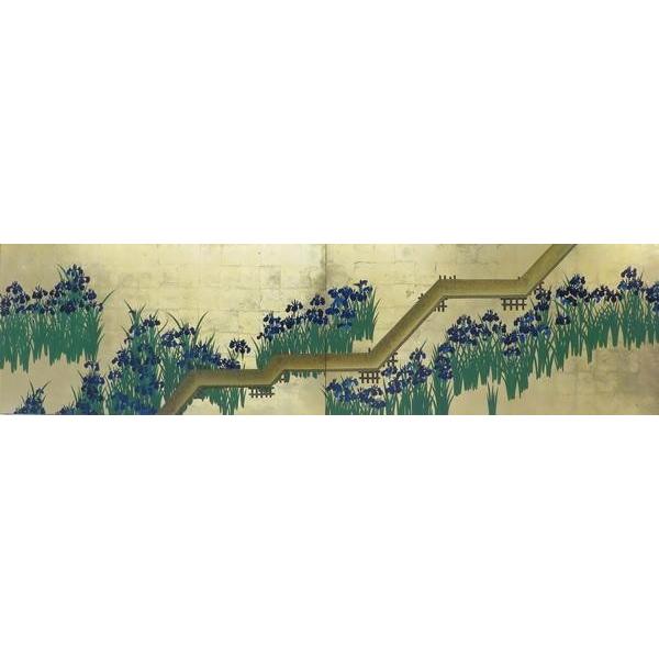【 尾形光琳 / 末広鶴 】 絵画 金地リトグラフ 九十五部限定 鶴 芸術 p-j2-144_1.jpg