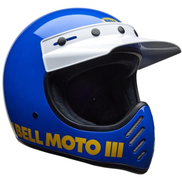 BELL �x�� MOTO-3 CLASSIC �w�����b�g / �u���[�E�z���C�g�E�C�G���[ ���i�摜