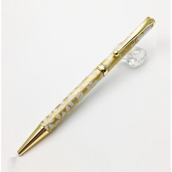 ボールペン エフスタイル 美濃和紙Pen/白箔金・七草 TM1800 ホワイト ボールペン fstyle Mino Paper Pen 高級 クロスタイプ おしゃれ 和風