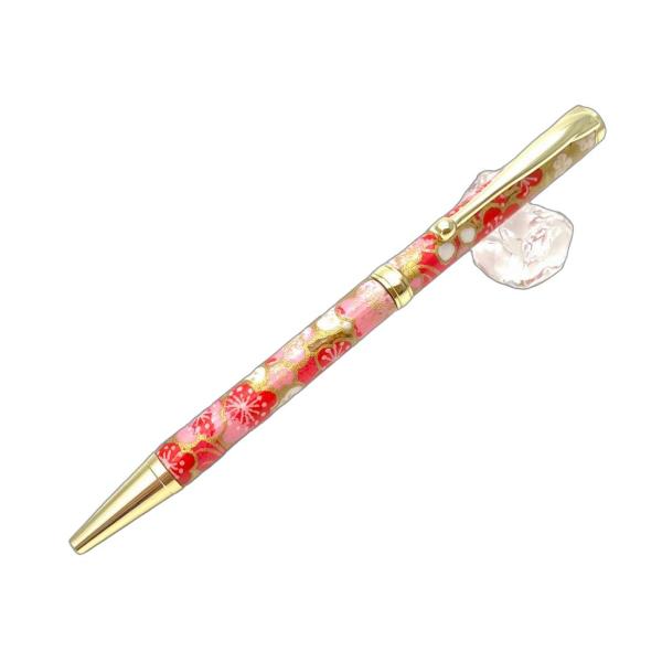 ボールペン 高級 美濃和紙Pen/梅と流水(桃色) TM1904 ピンク系 ボールペン エフスタイル fstyle Mino Paper Pen 高級 クロスタイプ 和風 おしゃれ ギフト