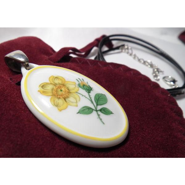 アウガルテン（オーストリア）ペンダント/ウィーンフラワー野薔薇