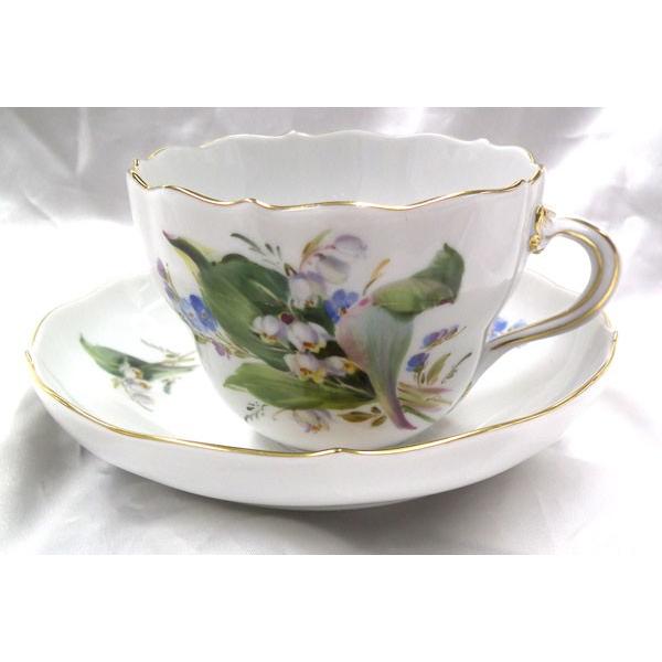 マイセン 自然主義 花と蝶 兼用カップアンドソーサー 250110 スズラン