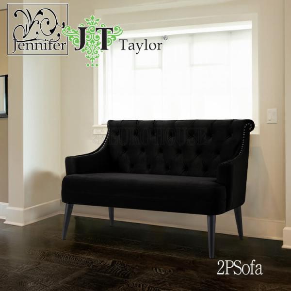2人掛け ソファ Stella 927 BK ベロア 幅136 YHC ジェニファーテイラー