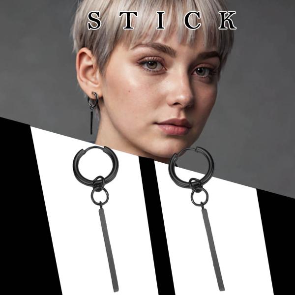 ピアス メンズ レディース フープピアス ドロップ スティック リング