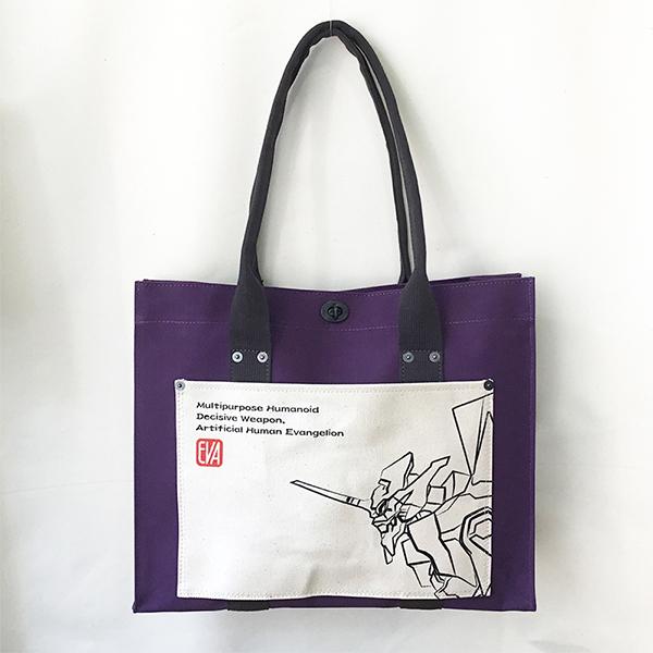 エヴァンゲリオン X 犬印鞄製作所 6号帆布トートバッグ 中 紫 生成り E Evangelion Store Yahoo 店 通販 Yahoo ショッピング