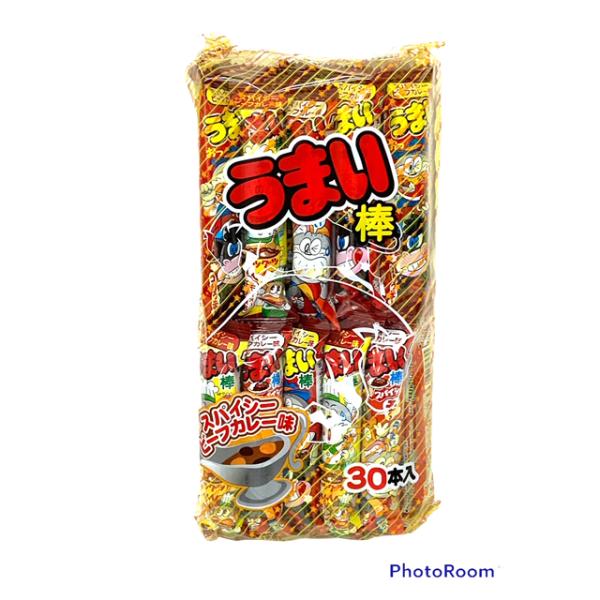 うまい棒 12円 30入 スパイシービーフカレー【駄菓子】 : sun-01sb