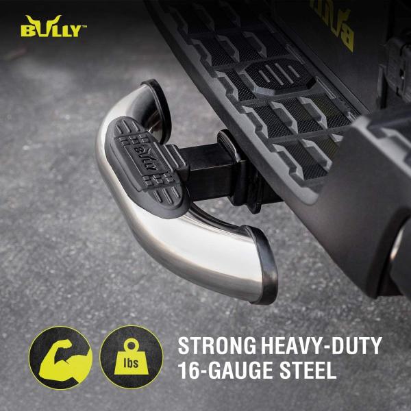 Bully ヒッチステップ ヒッチカバー クロームは2インチ＆1.25インチレシーバー対応 ブラックは2インチ LEDなし ブラック/クローム