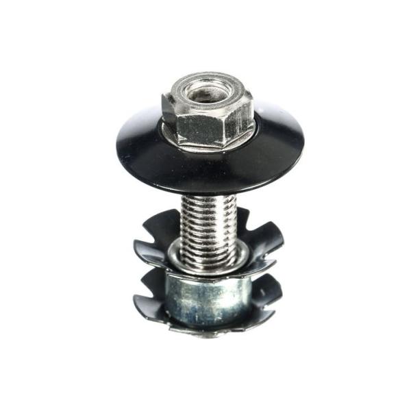 トップキャップ＆中空ボルトM10 スターファングルナットセット BMX用 1-1/8インチ オーバーサイズ Brand-X フリースタイル用ヘッドチューブにブレーキケーブルを通すことにより、バーを３６０度回転させることが出来ます。特長:素材...