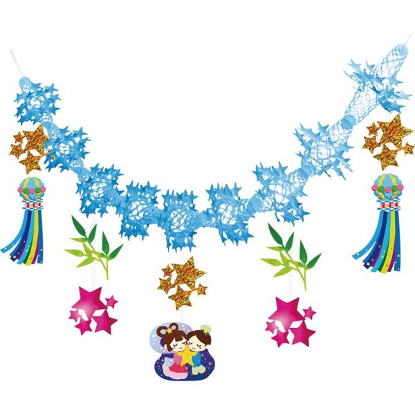 七夕装飾 七夕笹飾りガーランド L180cm 店内装飾 飾り 店舗ディスプレイ 季節の飾り 夏の装飾 天井に飾る ぶら下げる飾り メール便可 Buyee Buyee 日本の通販商品 オークションの代理入札 代理購入
