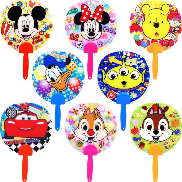 ディズニー顔柄ミニうちわ　24枚セット / 景品 プレゼント お祭り 縁日