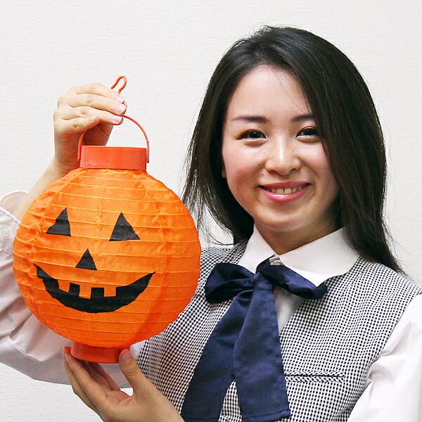 ハロウィン 装飾 暗闇で光るパンプキンのちょうちん 豆電球付 W18