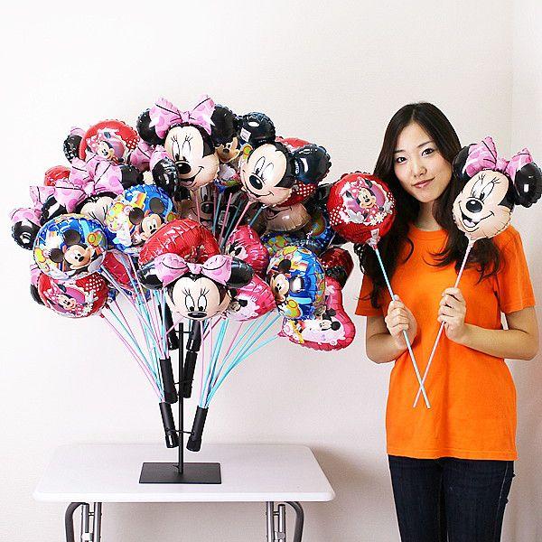 人気商品ランキング 風船用品 ヘリウムガス キャラクター風船 スティック風船 ディズニースティック風船 膨らまして送付 スタンド付 50枚セット パーティグッズ Delta Medical Ba