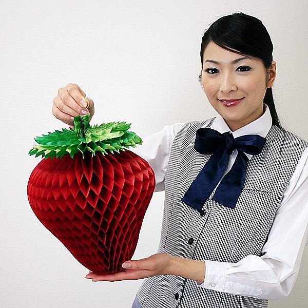 イチゴ装飾 いちご折りたたみハニカムｐｏｐ H32cm ３個組 H32cm W25cm 飾り ディスプレイ 春 No 7284 販促イベント屋 通販 Yahoo ショッピング