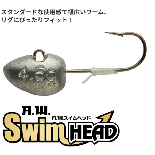 A.W. SWIM HEAD スイムヘッド SWIM Head ライトゲーム ソルトウォーター 専用 Aqua Wave アクアウェーブ コーモラン プロダクト ルアー ワーム 釣り