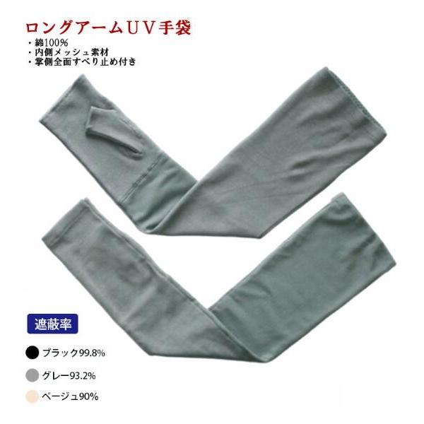 UVカット 手袋 アームカバー ロング丈 滑り止め 指先なし UV手袋 UVケア グローブ 綿100％ 日焼け防止 絶対焼かない 蒸れにくい おしゃれ レディース W6910-08