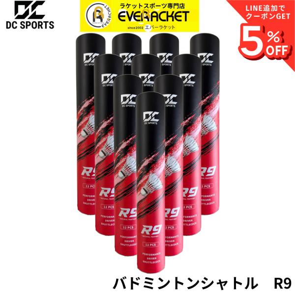 【10ダース】【2種検定申請中】【最短出荷】DC SPORTS シャトル アールナイン R9 バドミントン 水鳥シャトル 練習球 コスパ抜群 B-2