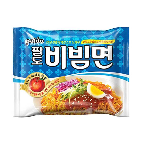 [商品説明]韓国風冷やし中華とも言えるパルドビビン麺！ ソースにリンゴ果汁が入っていて辛くて甘酸っぱい！ 本場韓国では人気No.1！他にはない美味しさです！[原材料]油揚げ麺(小麦粉、パーム油、澱粉、食塩、乳化剤）、砂糖、唐辛子粉、食塩、リ...