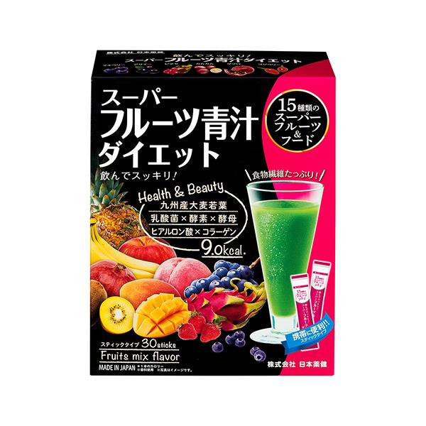 (全商品P10倍 3/25(月)0:00〜23:59)日本薬健　スーパーフルーツ青汁ダイエット（30本入）×6個　大麦若葉たっぷり使用 / スティックタイプ
