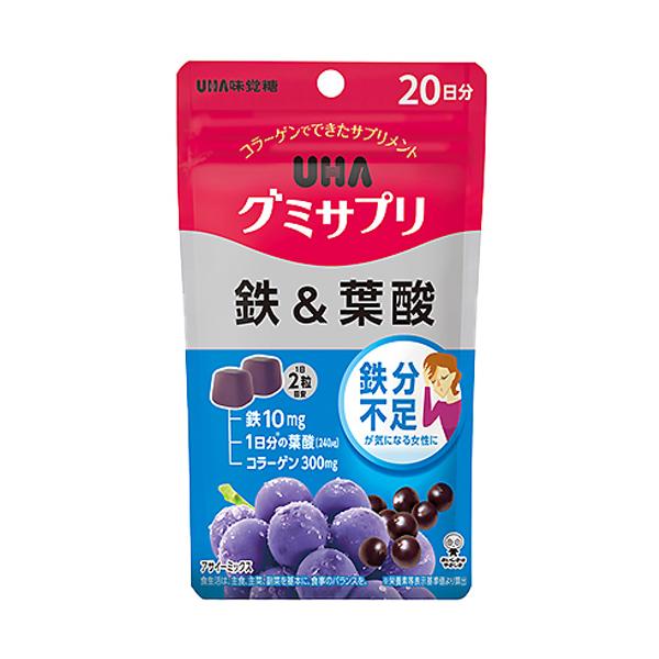 ＵＨＡ味覚糖　ＵＨＡグミサプリ　鉄＆葉酸　20日分　（送料無料）（ポストB） (爆買)