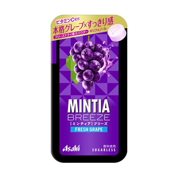 グレープのフレッシュなおいしさをすっきりと楽しめる大粒タイプのフルーツミントタブレット。フリーズドライ果汁パウダーを配合。本格的なグレープのおいしさと、心地よい清涼感が両立した味わいです。ビタミンC・ポリフェノール配合。品名ミンティアブリー...