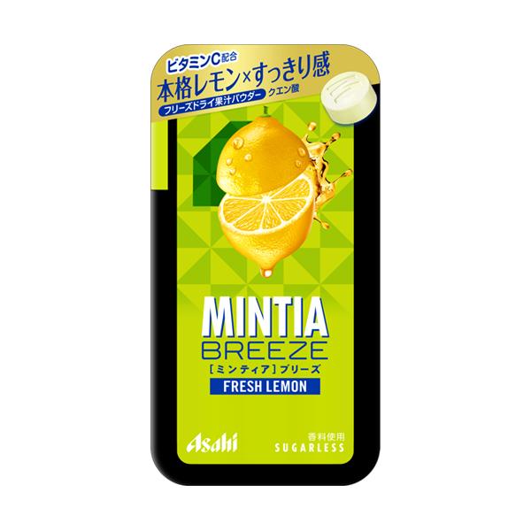 レモンのフレッシュなおいしさをすっきりと楽しめる大粒タイプのフルーツミントタブレット。フリーズドライ果汁パウダーを配合。本格的なレモンのおいしさと、心地よい清涼感が両立した味わいです。ビタミンC・クエン酸配合。品名ミンティアブリーズ　フレッ...