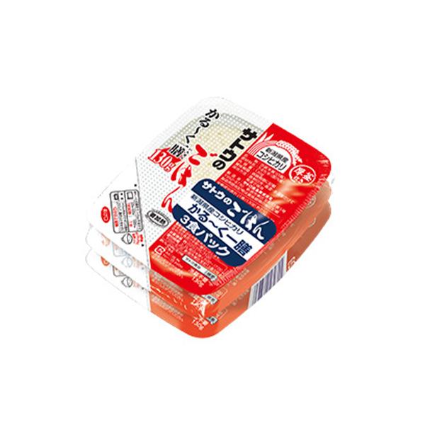 サトウ食品　サトウのごはん 新潟県産コシヒカリ かる〜く一膳（130g×3パック入り）×12個 (爆買)