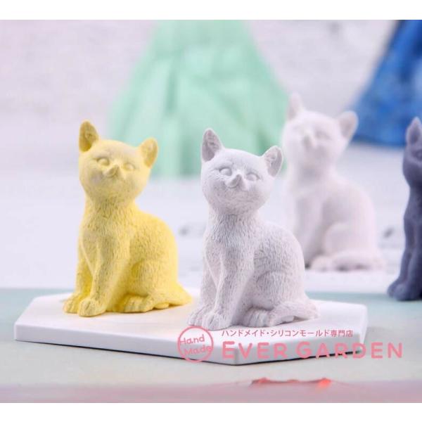 猫 ネコ シリコンモールド 手作り 石鹸 樹脂 粘土 レジン シリコン 