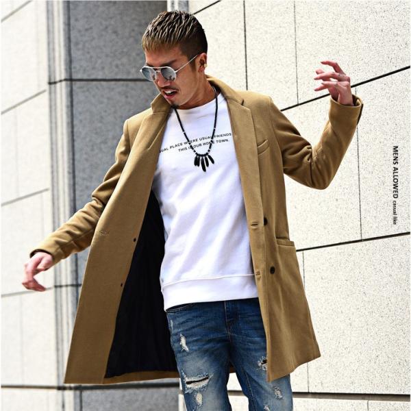 在庫限り コート メンズ チェスターコート ロングコート ロング ロング丈 ニット フリース ニットコート ダブルチェスター 送料無料 Buyee 日本代购平台 产品购物网站大全 Buyee一站式代购 Bot Online