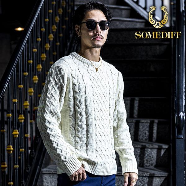 ニット セーター クルーネック 4色 M-3XL 厚手 無地 冬 23zm443 evergreen92_66447