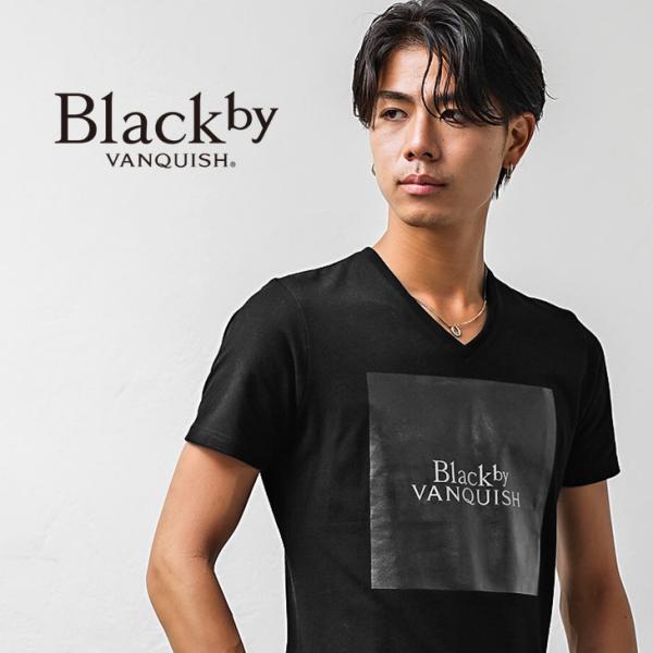 BLACK by VANQUISH Tシャツ メンズ ロゴ ブランド プリントT BLACK by VANQUISH Tシャツ メンズ ロゴ ブランド プリントT