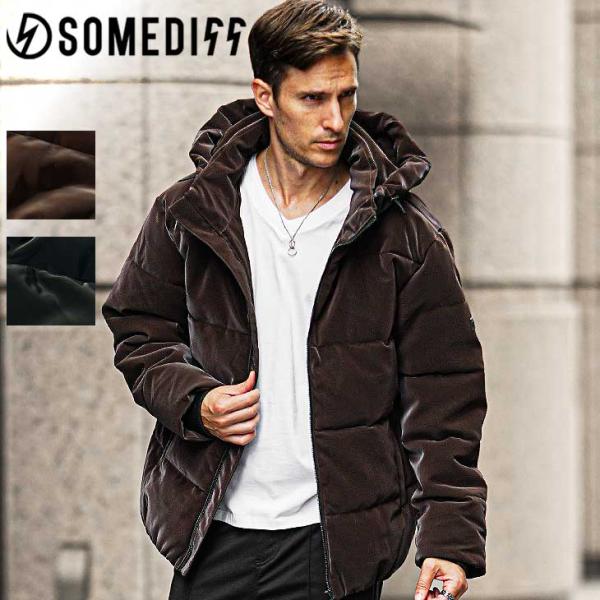 ジャケット・アウター uk SOMEDIFF（サムディフ） 中綿ジャケット メンズ ベルベット PU レザー