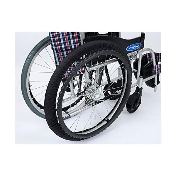自走式車いす専用タイヤRAKUカバー　収納袋付 / SR-120B　ブラック　6-22