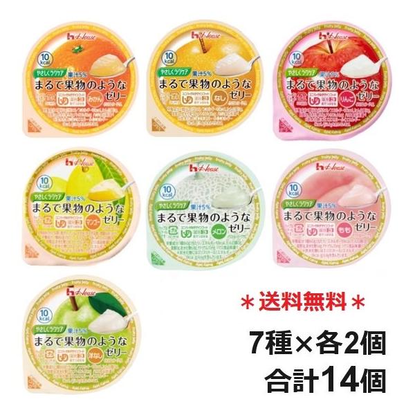 ハウス食品 やさしくラクケア まるで果物のようなゼリー  7種×各2個 合計14個 区分3