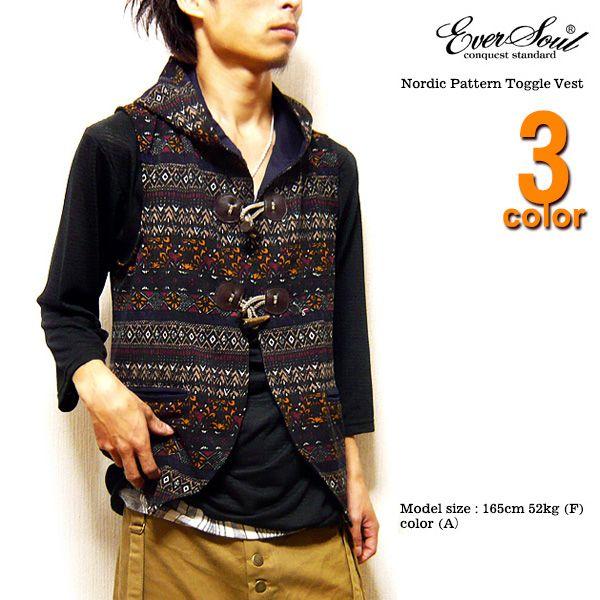 ALGONQUINS フード付きレース柄ベスト ALGONQUINS フード付きレース柄ベスト