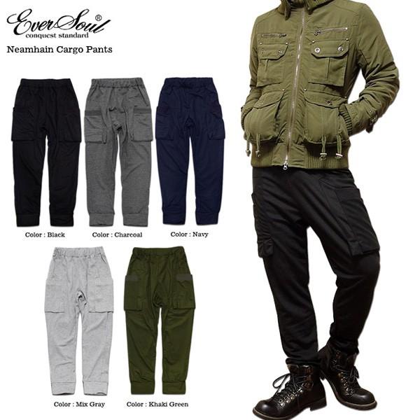 カーゴパンツ メンズ 鹿の子 カーゴ パンツ シンプル ブラック 杢