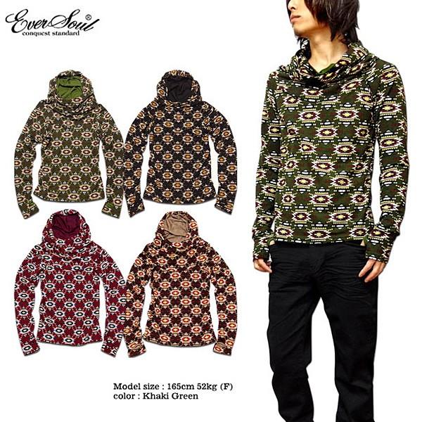 Eversoul カットソー ロンｔ メンズ 春 秋 オルテガ柄 チマヨ柄 ノルディック柄 フォークロア おしゃれ 971 Eversoul Plus メンズファッション 通販 Yahoo ショッピング