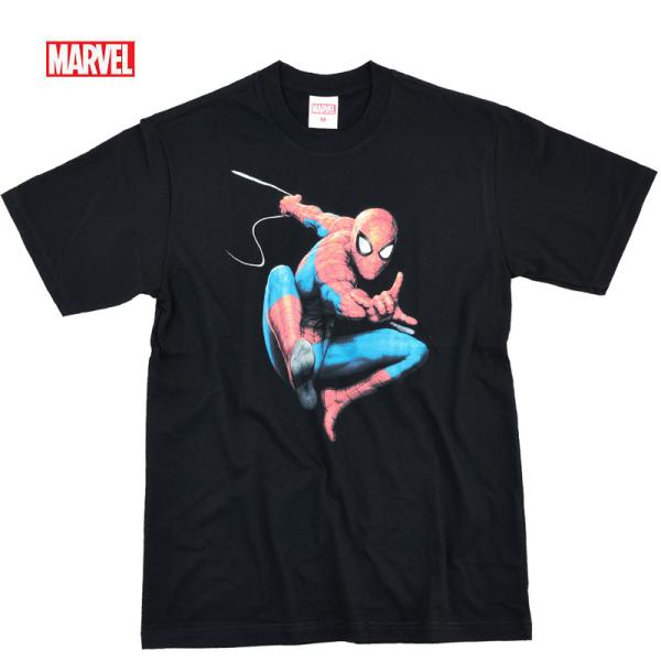 MARVEL スパイダーマン マーベル Tシャツ メンズ 半袖 アメコミ アベンジャーズ キャラクター グッズ ストリート ダンス ロゴ ペアルック 誕生日プレゼント