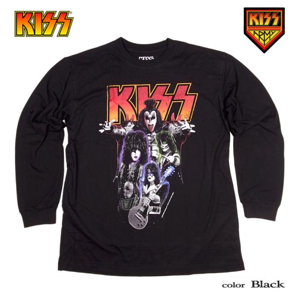 KISS ロンT kiss 長袖Ｔシャツ メンズ バンドT キッス レディース リブ付き ロック フェス ジーンシモンズ ポールスタンレー グッズ ROCK ダンス KISSARMY