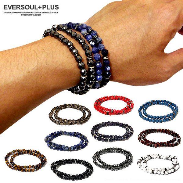 EVERSOUL ラップブレス ブレスレット ラップブレスレット 天然石 パワーストーン メンズ アクセサリー ブレス